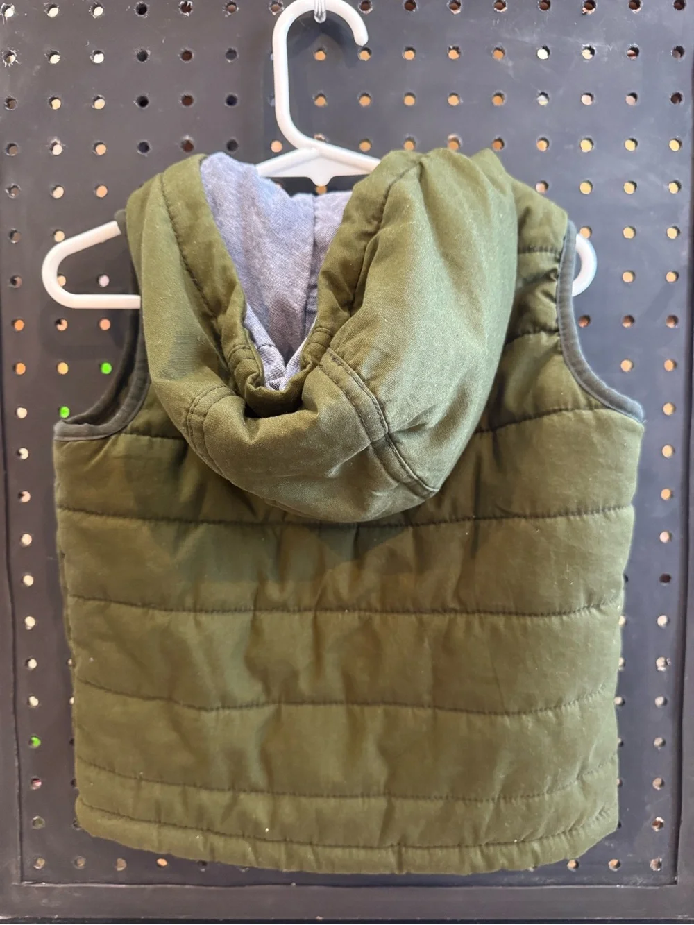 Old Navy Olive Green Quilted Hooded Baby/Toddler Vest